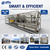 Ligne de machine d'abattage de volailles mobile 500 BPH CE sans installation pour abattoir de poulets en conteneur