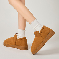 Vente en gros en stock – Bottes d'hiver en daim à semelle épaisse et fourrure, antidérapantes, chaudes et douillettes