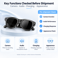 Lunettes intelligentes avec caméra AI, enregistrement vidéo 2K 30fps, traduction en temps réel par IA, assistant vocal intégré, lunettes connectées, IP66