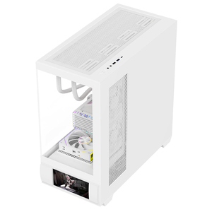 Boîtier d'ordinateur de jeu ATX Ruix HALO-X Pro avec écran LCD ARGB, vue complète en verre, compatible avec un système AIO de 360 mm - Product Image 4