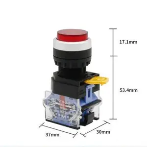 High Round Momentary Latching La38-11GN La38 Series 22mm Push Button Switch Without Led