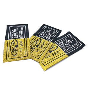 Custom T-shirts Labels <strong>Glitter</strong> Woven Luxury Labels Tagsfor <strong>Clothes</strong> - Product Image 5