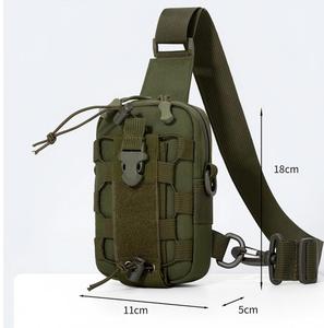 Sac de poitrine tactique multifonctionnel pour hommes avec fermeture éclair, design uni, en nylon, pour le sport - Product Image 2