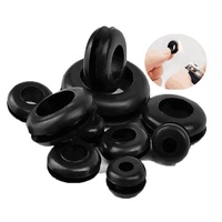 YaoKuan Anneaux de protection plats en caoutchouc, manchon de câble en silicone noir étanche, anneau de sortie double face pour enroulement de câble, National