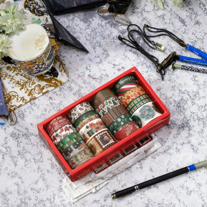 1 Box of Waterproof Single Sided Water Activated Rubber Adhesive <b>Paper</b> Christmas English Decorative Stickers for <b>Masking</b> - Product Image 3