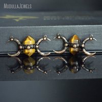 PM49427 Pendentif en cristal croissant de lune esthétique vampire, connecteurs en pierres précieuses mélangées pour la fabrication de bijoux d'Halloween