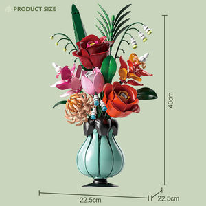 13069 Belisama Vase Daisy Creative Block Flower Bouquet Plant MOC Parts Assemble Building Block <b>Toy</b> Set Valentine's Day Gift - Product Image 5