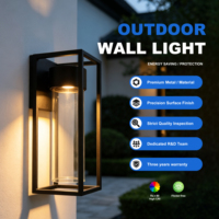 Applique murale LED étanche pour l'extérieur, forme carrée, base en aluminium pour la cour, la villa, le jardin et l'extérieur.