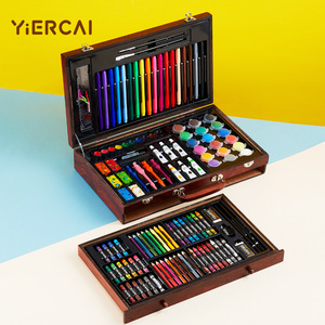Juego de arte YiERCAI de 150 piezas en caja de madera, herramientas de dibujo para niños, útiles escolares - Product Image 1