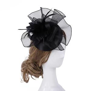 Vente chaude plume bande de <span class=keywords><strong>cheveux</strong></span> beauté Fascinators chapeau banane pince maille fleur filet à <span class=keywords><strong>cheveux</strong></span> mode <span class=keywords><strong>cheveux</strong></span> cerceaux pour dames filles - Product Image 2