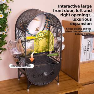 Ekstra büyük kırılmaz 5mm kalın akrilik kuş kafesi ile anti-dökülme besleyici katı desen Metal düğme kapatma papağanlar için 35cm - Product Image 5