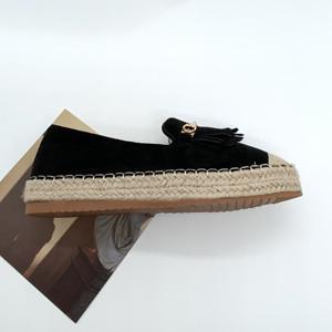 Chaussures pour femmes avec tissu intérieur en polaire respirant, bord en <span class=keywords><strong>corde</strong></span> de chanvre, boucle décorative en métal, semelle plate et design confortable - Product Image 6