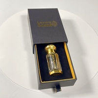 Flacon d'Attar en Verre Doré Fantaisie BM Poli 3ml 6ml 12ml avec Bouchon Zamac pour Huile de Oud Arabe, avec Boîte