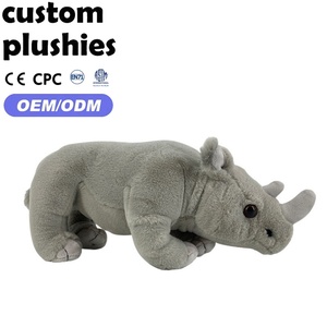<span class=keywords><strong>Peluche</strong></span> rhinocéros gris réaliste, très populaire, avec <span class=keywords><strong>yeux</strong></span> en plastique sécurisés, idéale pour un cadeau de la Fête des Enfants - Product Image 1