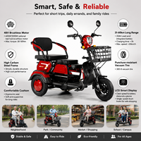 Tricycle Électrique à 3 Roues en Gros, Batterie Plomb-Acide 60V 20Ah, Moteur Moyeu Arrière, 3 Sièges Passagers, Carrosserie Ouverte, Vente Directe Usine
