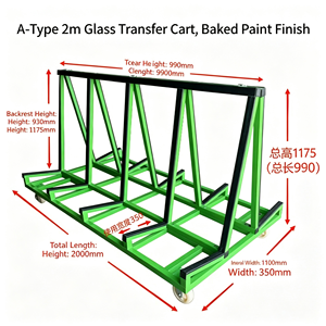 Carro de Almacenamiento Tipo A de 120x75cm, Capacidad de Carga Pesada de 1500kg, Ruedas de Hierro Fundido de 8 Pulgadas, Barandillas Desmontables para Carga - Product Image 6