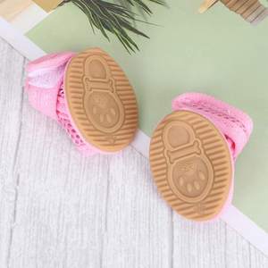 4pcs प्यारा पालतू कुत्ते जाल सैंडल गर्मियों सांस गर्मियों में कुत्ते जूते आकस्मिक विरोधी पर्ची स्नीकर्स शीतल जाल सैंडल छोटे कुत्ते के जूते - Product Image 6