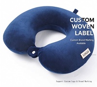 Oreiller de voyage en mousse à mémoire de forme souple et rafraîchissant en forme de U, avec logo personnalisable, pour un soutien confortable du cou en avion