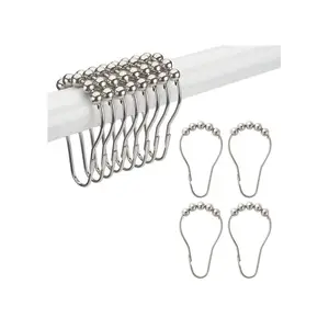 Shower Curtain Rings Hooks Rustproof Stainless Steel