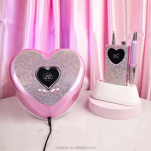 96W Professional Heart Shape UV LED Nail Lamp Multi-function UV Gel Dryer Customize Logo Nail Lamp