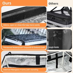 Bolsa Térmica Grande para Entrega de Alimentos TooCust XXL 19.7 X 15 X 15 con Marco Interno Impermeable para Entrega Comercial de Pizza - Product Image 2