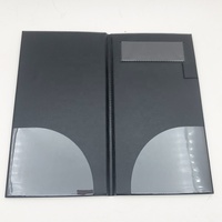 Porte-ordres personnalisé en cuir PVC noir avec marquage à chaud, porte-factures de restaurant, porte-chèques pour hôtel, café