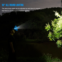 Lampe frontale LED rechargeable super lumineuse 2000LM TrustFire H7R double faisceau spot et large, rouge, étanche IP66 pour la chasse, le camping et la randonnée en extérieur