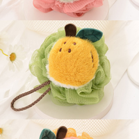 Éponge de douche exfoliante en loofah 50g, type 'Apple Doll', en maille, pour le lavage corporel