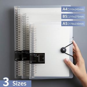 Classeur multifonctionnel A5/B5 à couverture rigide avec clip de rangement, pochette transparente en PP pour feuilles mobiles, produit de classement pour carnet à boucle - Product Image 3