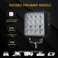 Accessoires de voiture, éclairage de travail LED étanche pour voiture, 48w, 4 pouces, 48w carré, éclairage de travail LED pour machines agricoles