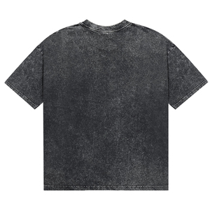 T-shirts graphiques surdimensionnés personnalisés en coton noir délavé avec motif lion oriental, style streetwear vintage pour hommes, manches courtes - Product Image 2
