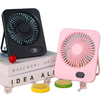 Mini ventilateur portable USB rechargeable, pliable, avec affichage numérique, 5 vitesses réglables, silencieux, pour bureau et extérieur