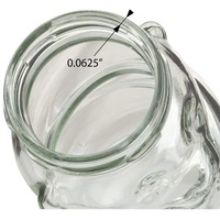 Frasco de Vidrio con Forma de Oso de Peluche para Miel, Caramelos, Azúcar, Chocolate, con Tapa de Rosca y Cuchara de Madera, 8 oz, Venta al por Mayor