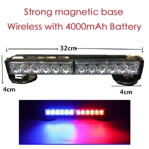 12LED Magnétique Voiture Lumières Stroboscopiques Voyant d'Avertissement Led Stroboscopique Aimant Toit Danger Flash 12V Rechargeable avec <span class=keywords><strong>Batterie</strong></span> 4000mAh - Product Image 5