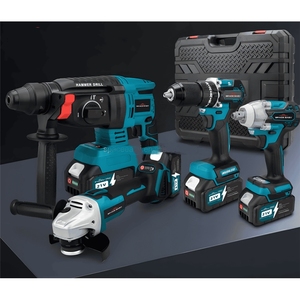 Kit de Herramientas Eléctricas Inalámbricas 4 en 1: Taladro, Llave de Impacto, Amoladora Angular, Martillo - Batería de Litio, Estuche Rígido, OEM, 1 Juego - Product Image 4