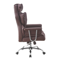Chaise de bureau de direction moderne à dossier haut en cuir synthétique de haute qualité, réglable en hauteur, pivotante, certifiée EN1335, métal chromé