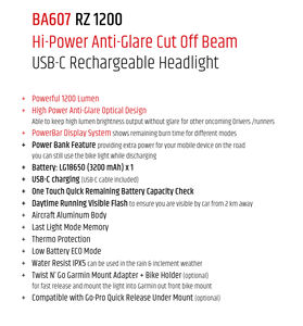 ไฟหน้าจักรยานแฟชั่น 1200 ลูเมนส์ สำหรับไฟจักรยานลูเมน - Product Image 6