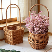 Panier en rotin tressé pour fleurs, œufs de Pâques, fruits, décoration de mariage, cadeau pour demoiselle d'honneur, idéal pour Noël et les fêtes - Vente chaude