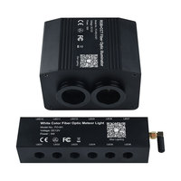 Illuminateur de lumière LED RGBWW 16W avec kit de moteur de météore Télécommande RF de contrôle d'application avec câble à fibre optique PMMA 0.75mm