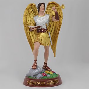 Estatuas Religiosas Católicas al por Mayor de Fábrica, Estatua de Resina Cristiana de Color, San Gabriel <span class=keywords><strong>Evangelista</strong></span> - Product Image 1