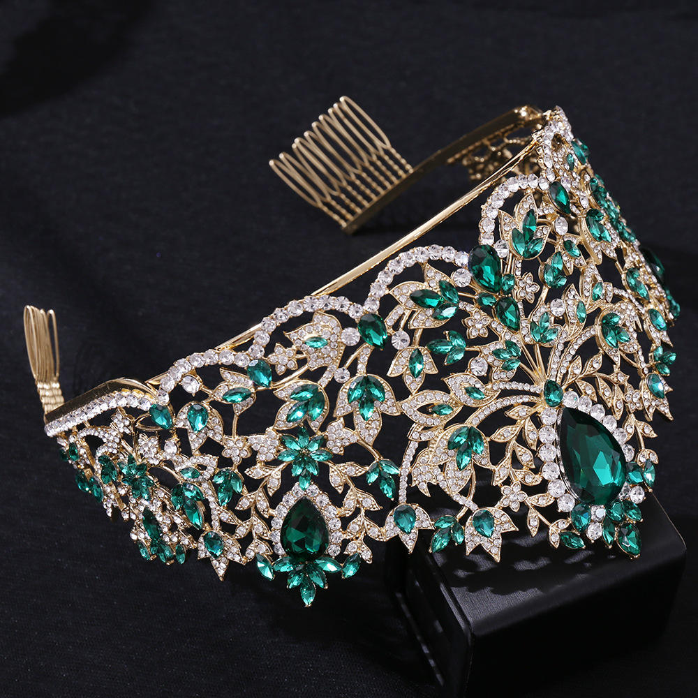 Splendida Corona Nuziale In Cristallo, Diademi E Corone Reali Del - Foto 9