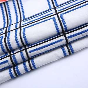 Construcción de tela bordada Lisa india de gasa de algodón con diseño de cuadros de última generación, el más novedoso de la semana, la primavera - Product Image 3