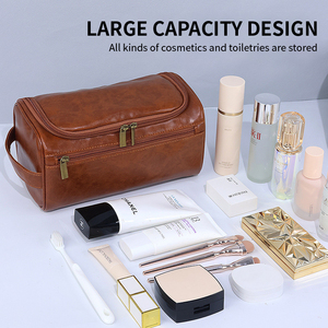HANFEIZI Borsa da Toilette in Pelle PU di Alta Qualità per Uomo, da Appendere, per Viaggio - Product Image 5
