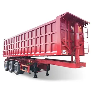 Hoge Kwaliteit 60 Ton Achterste Kipper Aanhangwagen 30 35 40 Cbm Dump Trailer Hydraulische 3 As Kipper Oplegger