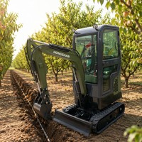 Mini-excavatrice sur chenilles 1,8T 2T 3T avec moteur diesel CE EPA pour espaces étroits et aménagement paysager, moment de charge élevé, livraison gratuite, garantie 1 an
