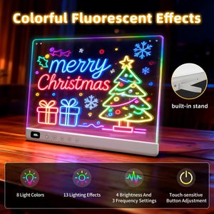 Tableau à dessin LED rechargeable avec 13 effets lumineux colorés, cadeau pour enfants pour toutes les occasions, tableau à dessin LED de 16 pouces - Product Image 4