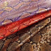 Cuir synthétique PU artificiel à grain de serpent animal texturé en feuille métallique de 1 mm pour sacs à main, chaussures, bagages