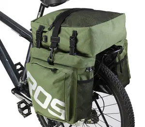 Canvas Xe Đạp Carrier Bag Không Thấm Nước 37L Phía Sau Giá Trunk Bike Hành Lý Trở Lại Seat Pannier Đi Xe Đạp Lưu Trữ Ba Túi