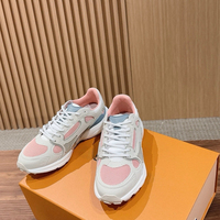 Baskets décontractées de haute qualité, style designer, à semelle épaisse, basses, avec empiècements en maille de vache et couleurs tendance, pour hommes et femmes