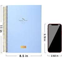 Carnet de notes A6 à spirale en cuir PU rigide, idéal pour le bureau, les réunions, les étudiants, journal simple, bloc-notes anglais, modèle YX-005
